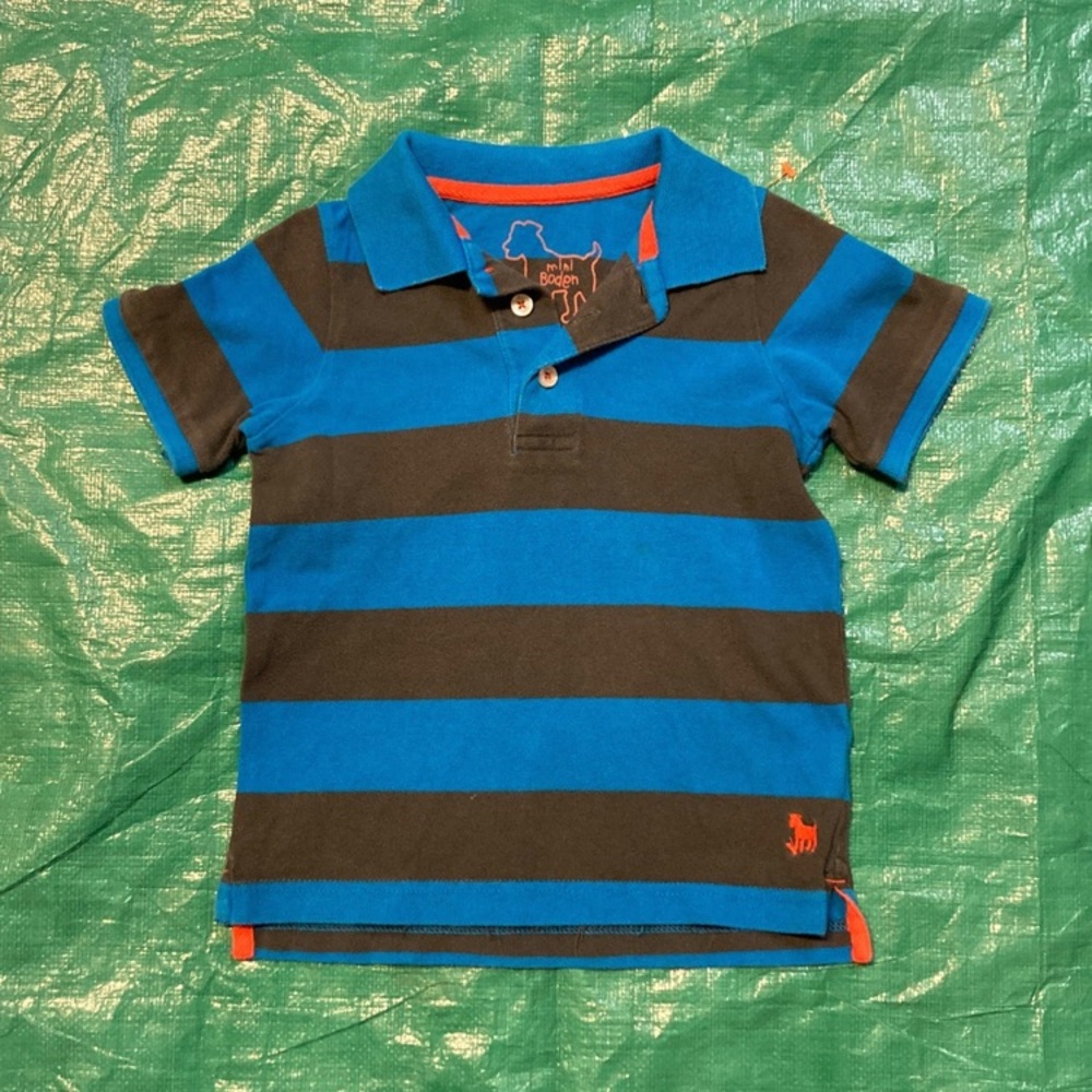 Mini Boden Striped Polo Shirt 3-4Y Boys